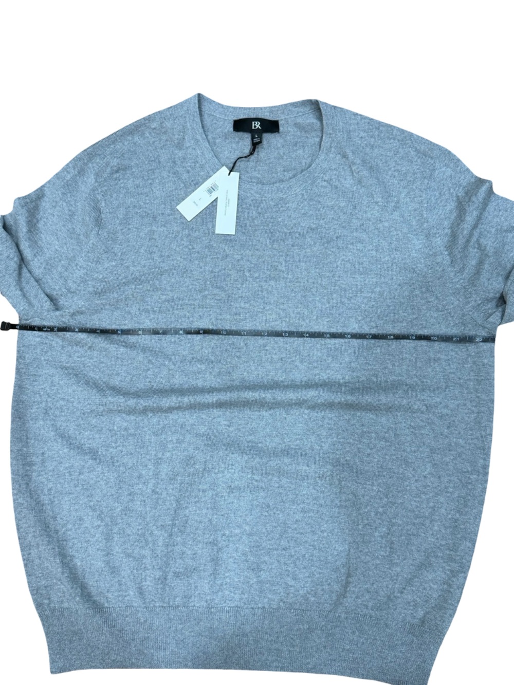 ✨ Banana Republic NWT Men's Merino Wool Crewneck Sweater Heather Gray Size L - Picture 8 of 11